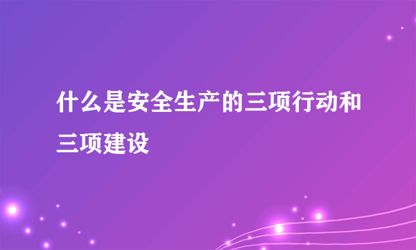 什么是安全生产的三项行动和三项建设