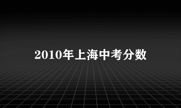 2010年上海中考分数