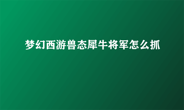 梦幻西游兽态犀牛将军怎么抓