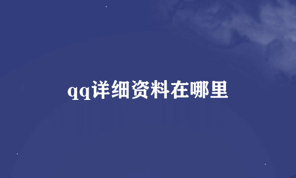 qq详细资料在哪里