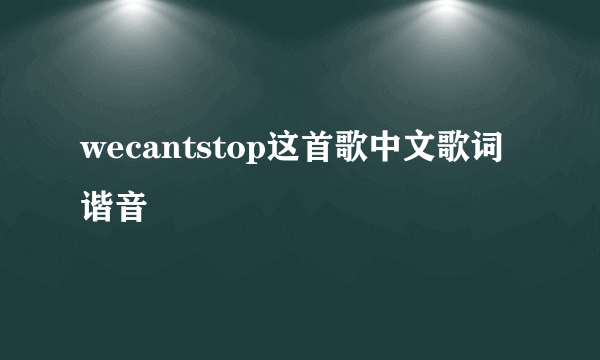 wecantstop这首歌中文歌词谐音