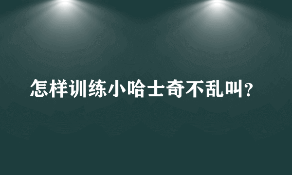 怎样训练小哈士奇不乱叫？