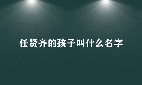 任贤齐的孩子叫什么名字