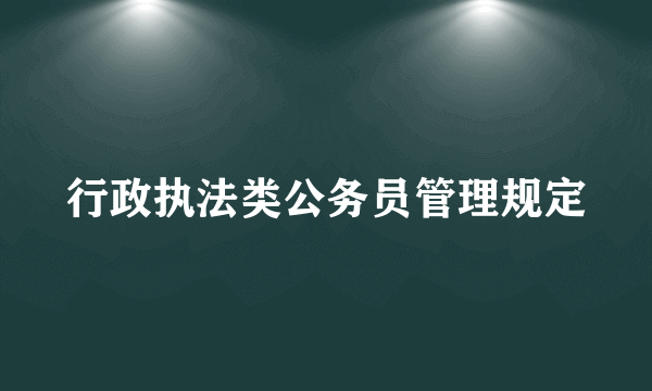 行政执法类公务员管理规定