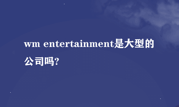 wm entertainment是大型的公司吗?