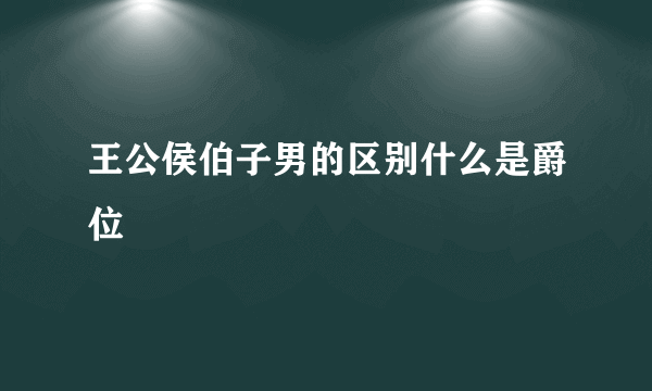 王公侯伯子男的区别什么是爵位