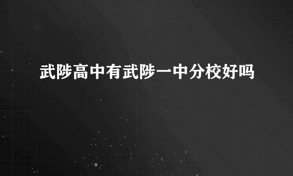 武陟高中有武陟一中分校好吗