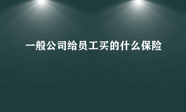 一般公司给员工买的什么保险