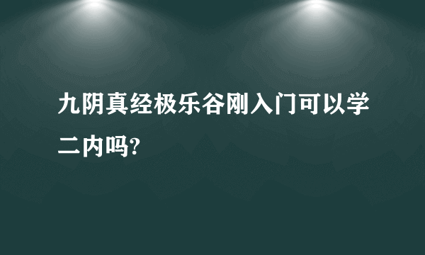 九阴真经极乐谷刚入门可以学二内吗?