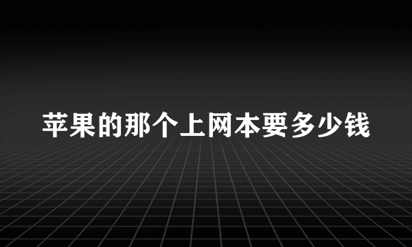 苹果的那个上网本要多少钱