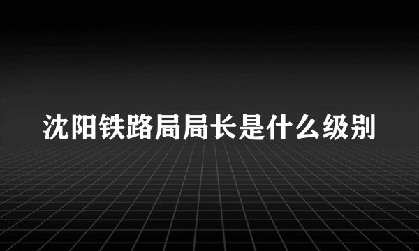 沈阳铁路局局长是什么级别