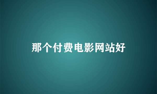 那个付费电影网站好