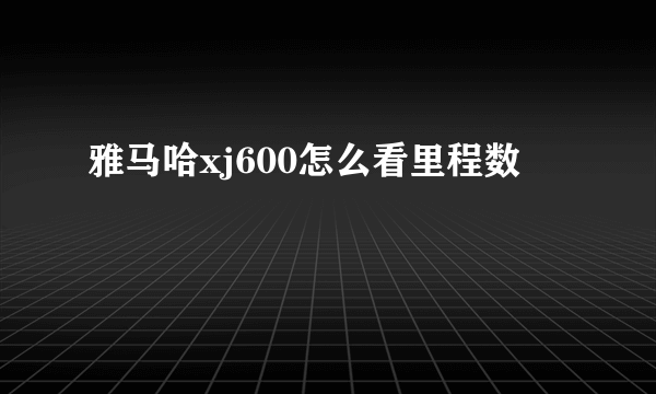 雅马哈xj600怎么看里程数