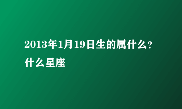 2013年1月19日生的属什么？什么星座