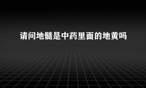 请问地髓是中药里面的地黄吗