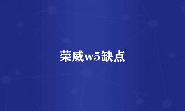 荣威w5缺点