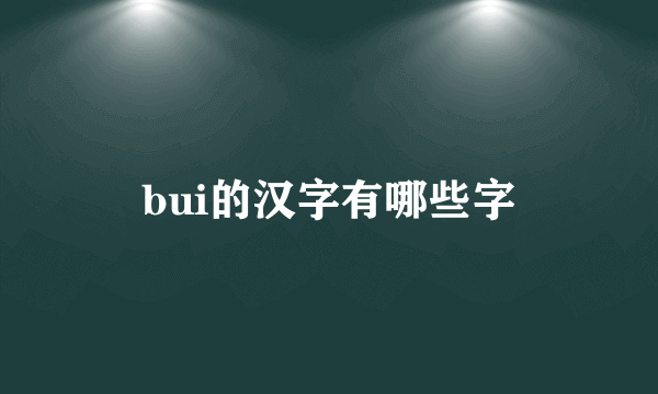 bui的汉字有哪些字