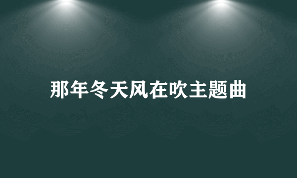 那年冬天风在吹主题曲