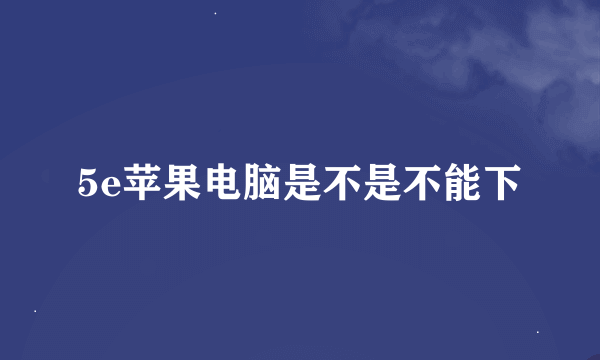 5e苹果电脑是不是不能下