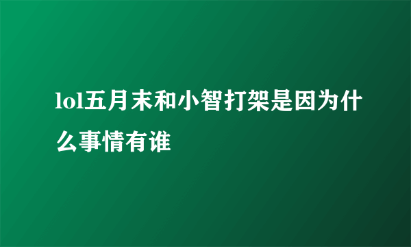 lol五月末和小智打架是因为什么事情有谁