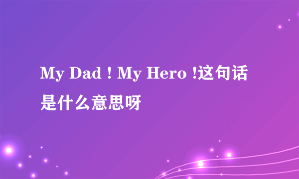 My Dad ! My Hero !这句话是什么意思呀