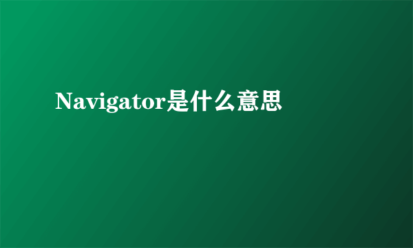 Navigator是什么意思