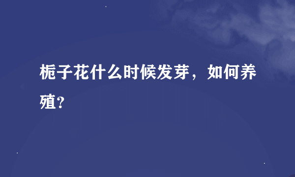 栀子花什么时候发芽，如何养殖？