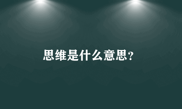 思维是什么意思？