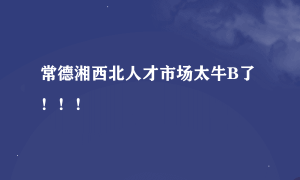 常德湘西北人才市场太牛B了！！！