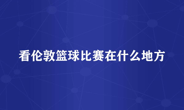 看伦敦篮球比赛在什么地方