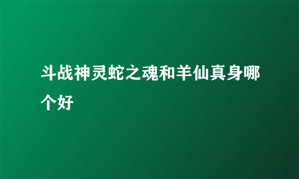 斗战神灵蛇之魂和羊仙真身哪个好