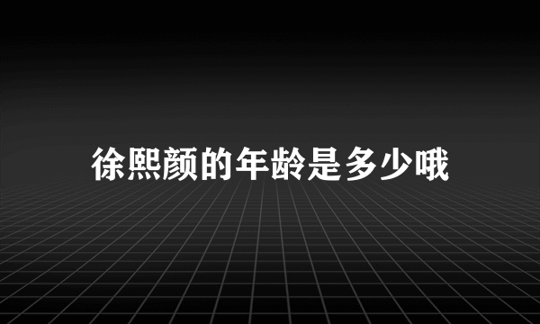 徐熙颜的年龄是多少哦