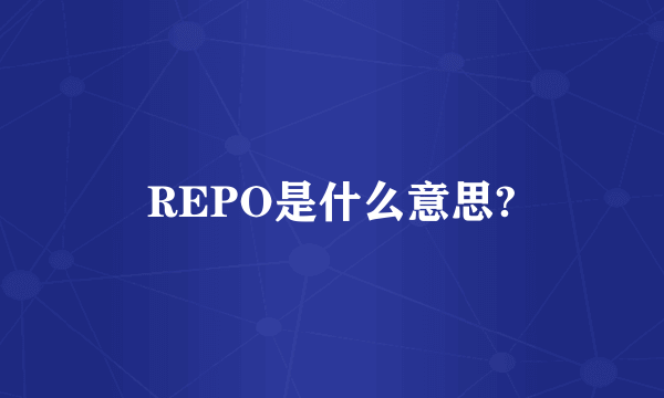 REPO是什么意思?