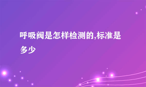 呼吸阀是怎样检测的,标准是多少