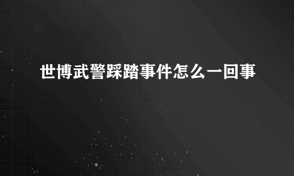 世博武警踩踏事件怎么一回事