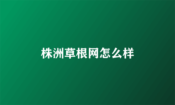 株洲草根网怎么样