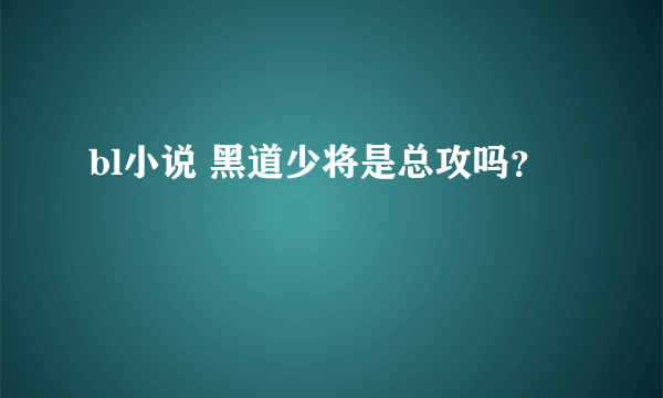 bl小说 黑道少将是总攻吗？