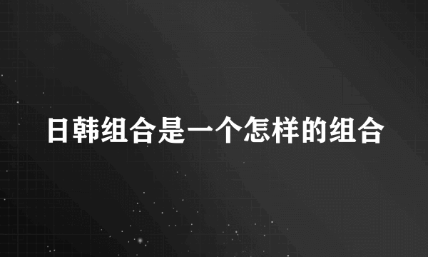 日韩组合是一个怎样的组合