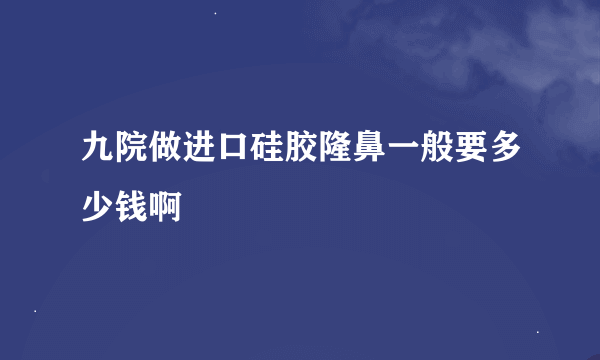 九院做进口硅胶隆鼻一般要多少钱啊