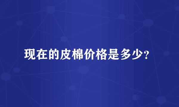 现在的皮棉价格是多少？