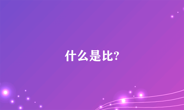 什么是比?