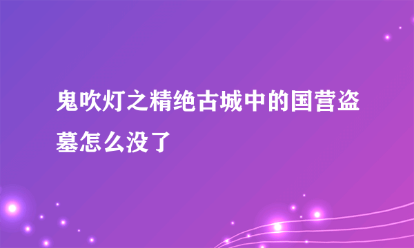 鬼吹灯之精绝古城中的国营盗墓怎么没了