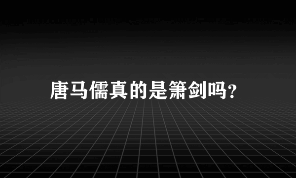 唐马儒真的是箫剑吗？