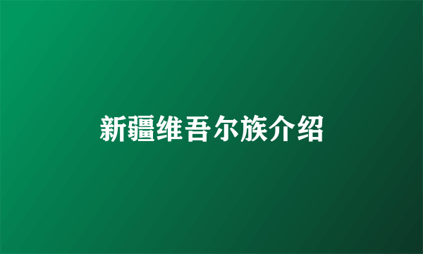 新疆维吾尔族介绍