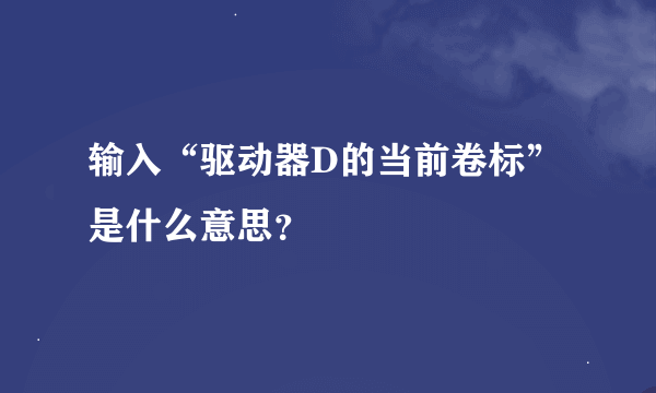 输入“驱动器D的当前卷标”是什么意思？