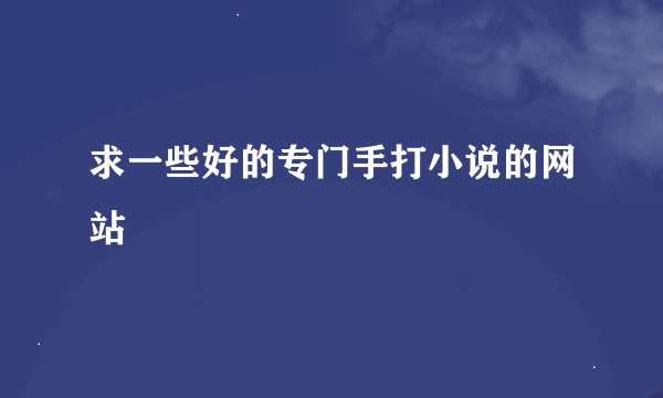 求一些好的专门手打小说的网站