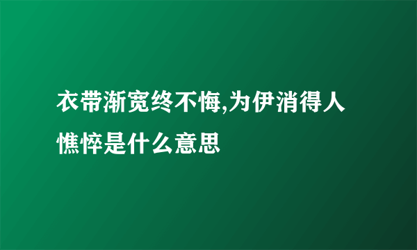 衣带渐宽终不悔,为伊消得人憔悴是什么意思