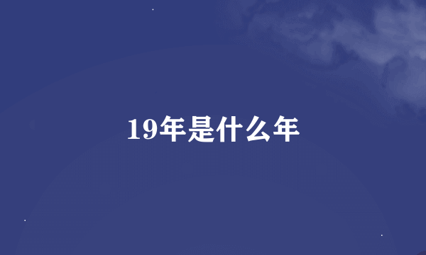 19年是什么年