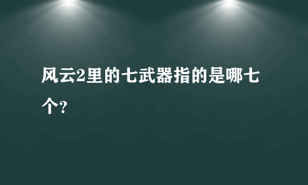 风云2里的七武器指的是哪七个？