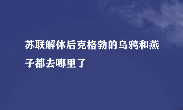 苏联解体后克格勃的乌鸦和燕子都去哪里了